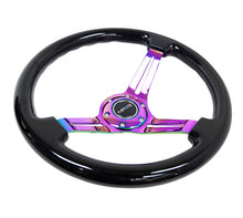 Load image into Gallery viewer, NRG Reinforced Steering Wheel (350mm / 3in. Deep) Blk Wood w/Blk Matte Spoke/Neochrome Center Mark - Black Ops Auto Works