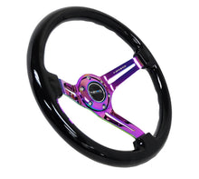 Load image into Gallery viewer, NRG Reinforced Steering Wheel (350mm / 3in. Deep) Blk Wood w/Blk Matte Spoke/Neochrome Center Mark - Black Ops Auto Works