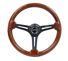Load image into Gallery viewer, NRG Reinforced Steering Wheel (350mm / 3in. Deep) Brown Wood w/Blk Matte Spoke/Black Center Mark - Black Ops Auto Works