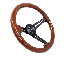 Load image into Gallery viewer, NRG Reinforced Steering Wheel (350mm / 3in. Deep) Brown Wood w/Blk Matte Spoke/Black Center Mark - Black Ops Auto Works