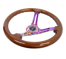 Load image into Gallery viewer, NRG Reinforced Steering Wheel (350mm / 3in. Deep) Brown Wood w/Blk Matte Spoke/Neochrome Center Mark - Black Ops Auto Works