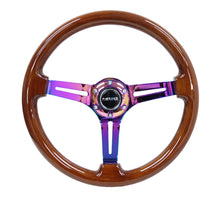 Load image into Gallery viewer, NRG Reinforced Steering Wheel (350mm / 3in. Deep) Brown Wood w/Blk Matte Spoke/Neochrome Center Mark - Black Ops Auto Works