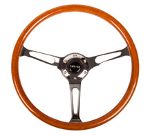 Load image into Gallery viewer, NRG Reinforced Steering Wheel (360mm) Classic Wood Grain w/Chrome Cutout 3-Spoke Center - Black Ops Auto Works