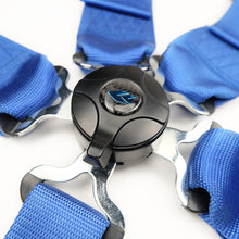 Load image into Gallery viewer, NRG 5-point seat belt harness cam lock mechanism detail, blue