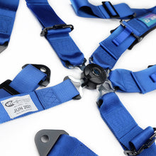 Load image into Gallery viewer, NRG 5-point seat belt harness shoulder strap detail, blue