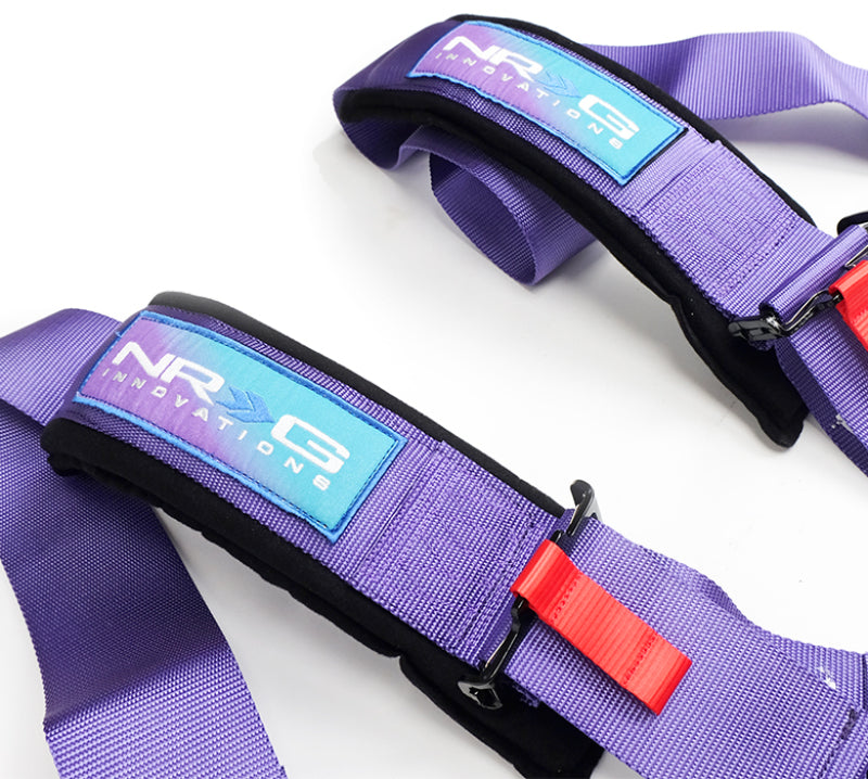 NRG SFI 16.1 5Pt 3 Inch Seat Belt Harness with Pads / Cam Lock - Purple - Black Ops Auto Works