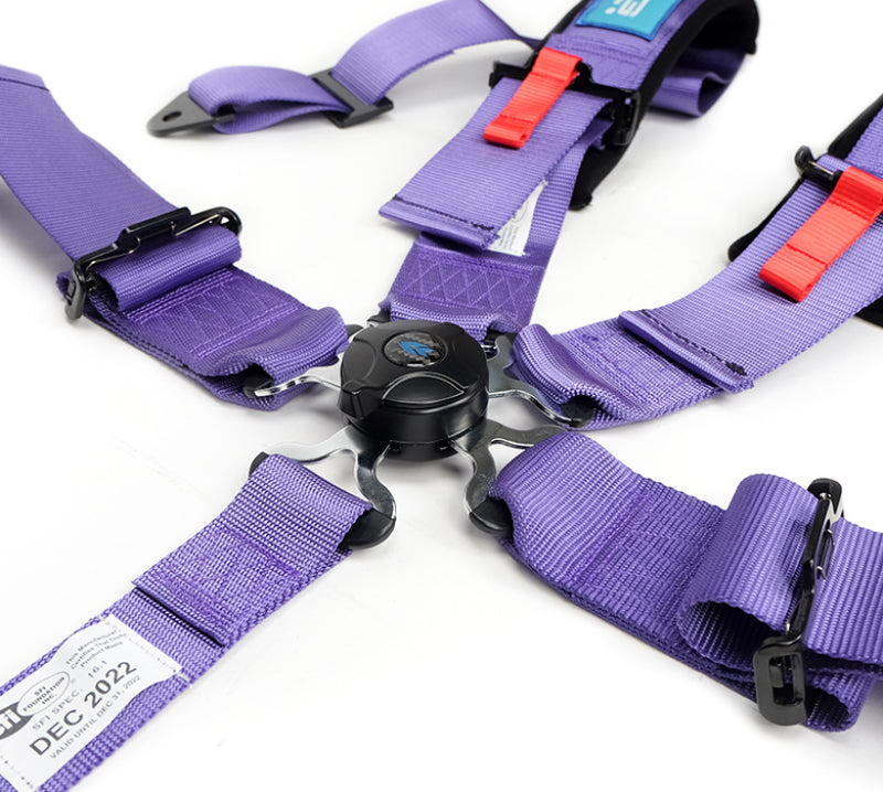 NRG SFI 16.1 5Pt 3 Inch Seat Belt Harness with Pads / Cam Lock - Purple - Black Ops Auto Works
