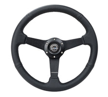 Load image into Gallery viewer, NRG Sport Steering Wheel (350mm / 1.5in Deep) Black Leather Black Stitch w/Matte Black Solid Spokes - Black Ops Auto Works