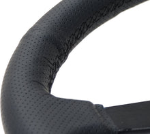 Load image into Gallery viewer, NRG Sport Steering Wheel (350mm / 1.5in Deep) Black Leather Black Stitch w/Matte Black Solid Spokes - Black Ops Auto Works