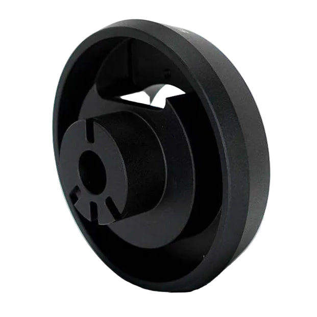 Rear three quarter view of the NRG SRK-124H short hub adapter showing the hollow body and splined shaft bore
