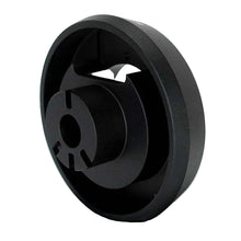 Load image into Gallery viewer, Rear three quarter view of the NRG SRK-124H short hub adapter showing the hollow body and splined shaft bore