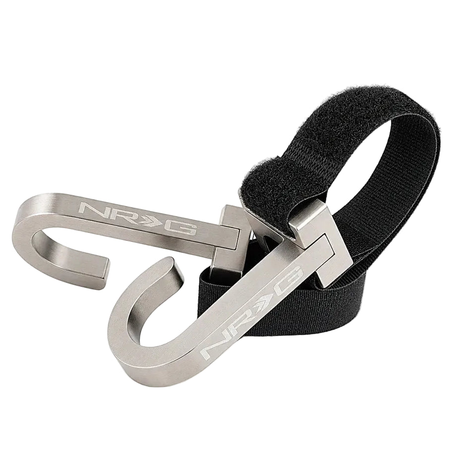 NRG STR-100TI titanium CNC aluminum steering wheel hook with adjustable strap
