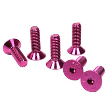 Load image into Gallery viewer, Set of pink conical head screws with Allen key for an NRG steering wheel.