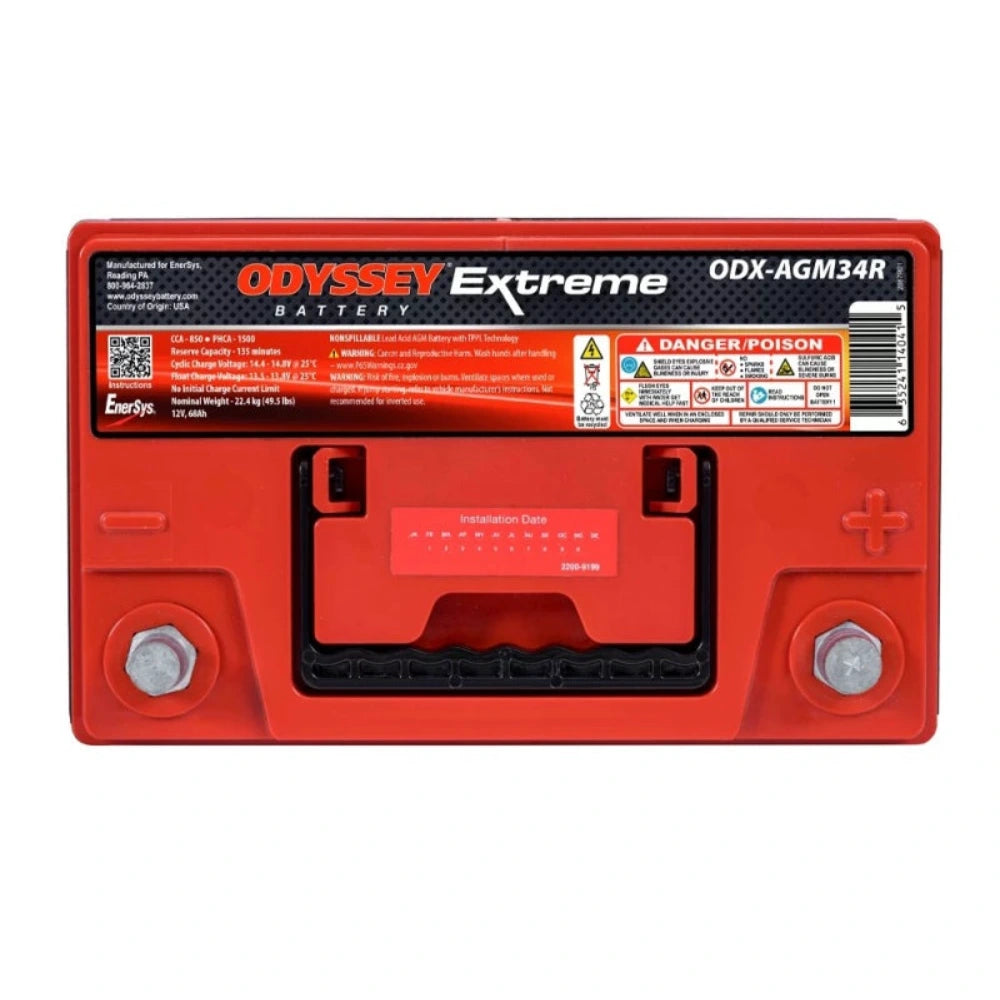 Odyssey Battery Auto/Truck/Heavy Duty & Commercial Extreme AGM Battery (34R-PC1500T) - Odyssey Battery ODX-AGM34R