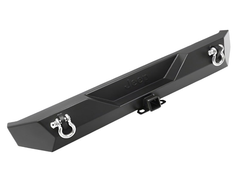 Officially Licensed Jeep 87-06 Jeep Wrangler YJ/TJ Trail Force HD Rear Bumper w/ Jeep Logo - Black Ops Auto Works