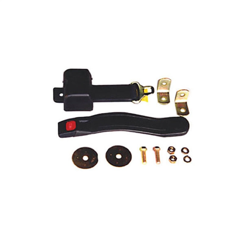 Omix Lap Seat Belt Black 76-95 Jeep CJ/Wrangler YJ - Black Ops Auto Works