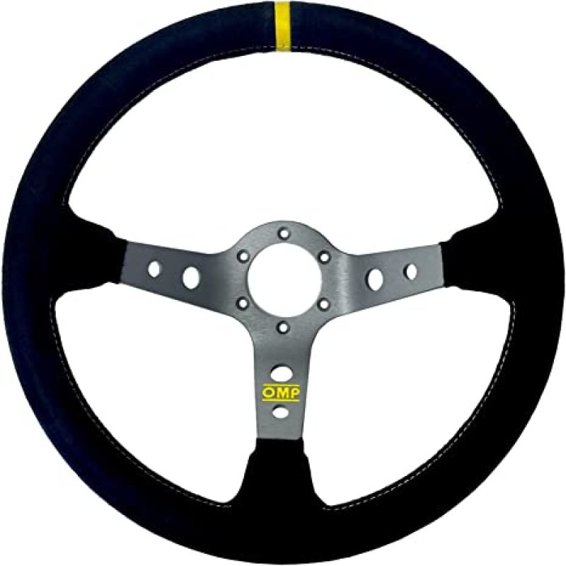 OMP Corsica Steering Wheel/3 Black Dish Spokes/ - Small Suede (Black) - Black Ops Auto Works