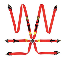 Load image into Gallery viewer, OMP Safety Harness First 2In Red (Fia 8853-2016) Pull Up - Steel Adj - Black Ops Auto Works