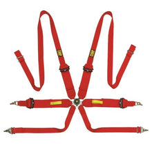 Load image into Gallery viewer, OMP Tecnica 3/2 Safety Harness - Red-Seat Belts &amp; Harnesses-OMP-8027280878701-