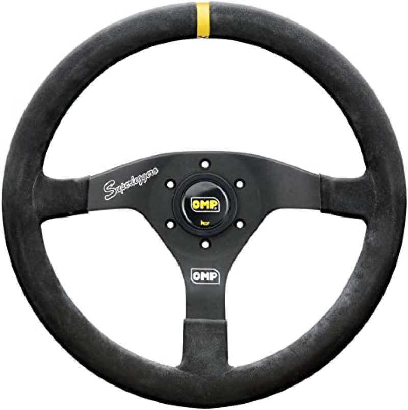OMP Velocita Superleggero Suede Leather 350mm Diameter Steering Wheel Black - Black Ops Auto Works