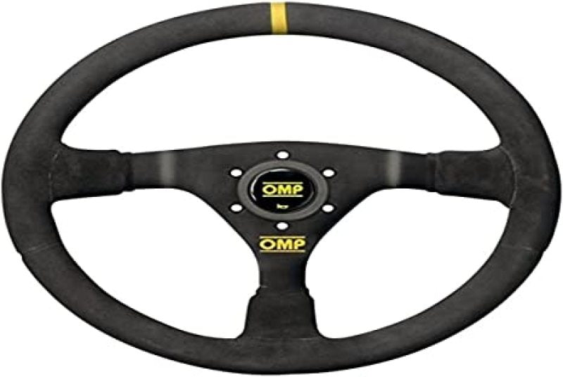 OMP WRC Mid-Depth 350mm Dished - Small Suede (Black) - Black Ops Auto Works