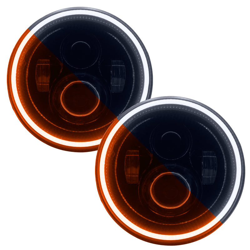 Oracle 07-18 Jeep Wrangler JK Switchback LED Halo Headlights - Amber/White - Switchback - Black Ops Auto Works