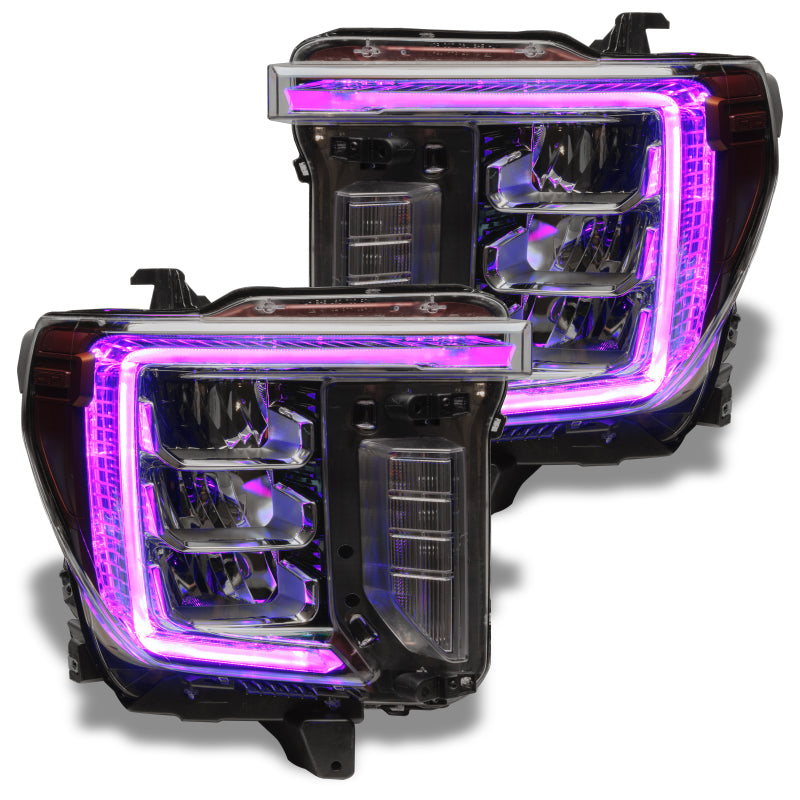 Oracle 20-21 GMC Sierra 2500/3500 HD RGB+W Headlight DRL Upgrade Kit - ColorSHIFT 2 - Black Ops Auto Works
