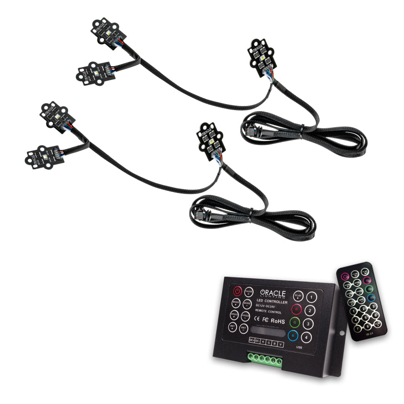 Oracle 20-21 GMC Sierra 2500/3500 HD RGB+W Headlight DRL Upgrade Kit - ColorSHIFT 2 - Black Ops Auto Works