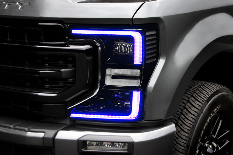 Oracle 20-22 Ford F-250/350 Super Duty Dynamic ColorSHIFT Headlight DRL Upgrade Kit w/Switchback - Black Ops Auto Works