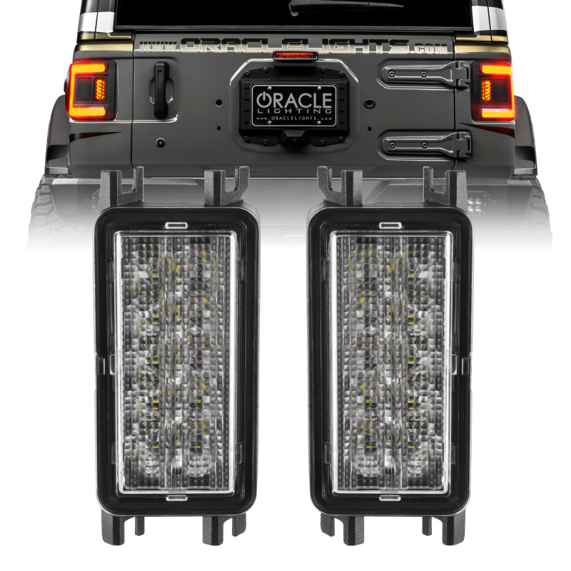 Oracle 2018+ Jeep Wrangler JL Dual Function Reverse LED Modules Flush Tail Light - Amber/White - Black Ops Auto Works