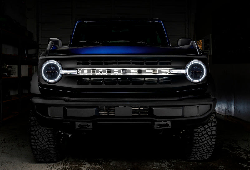 Oracle 21-22 Ford Bronco Headlight Halo Kit w/DRL Bar - Base Headlights ColorSHIFT -w/2.0 Controller - Black Ops Auto Works
