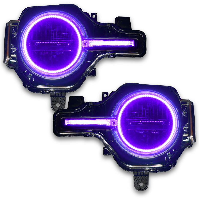 Oracle 21-22 Ford Bronco Headlight Halo Kit w/DRL Bar - Base Headlights ColorSHIFT -w/2.0 Controller - Black Ops Auto Works