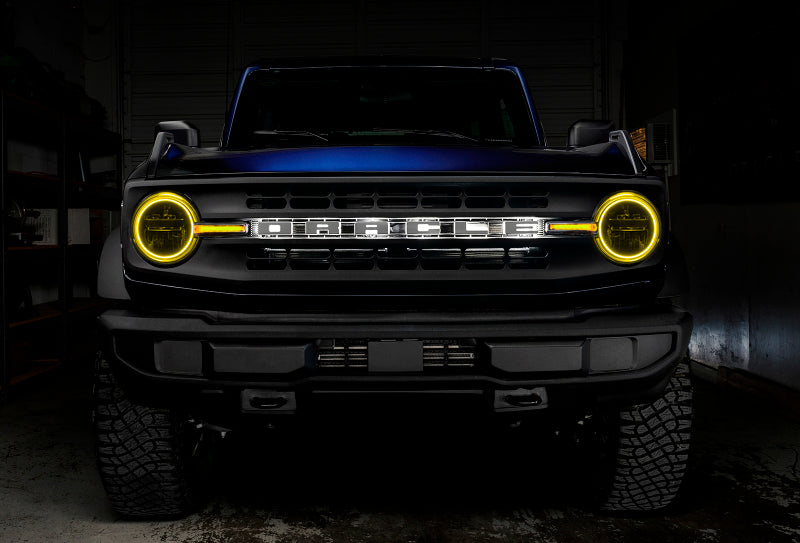 Oracle 21-22 Ford Bronco Headlight Halo Kit w/DRL Bar - Base Headlights ColorSHIFT -w/No Controller - Black Ops Auto Works