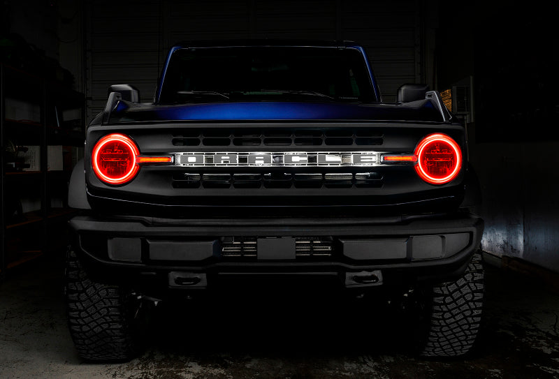 Oracle 21-22 Ford Bronco Headlight Halo Kit w/DRL Bar - Base Headlights ColorSHIFT -w/No Controller - Black Ops Auto Works