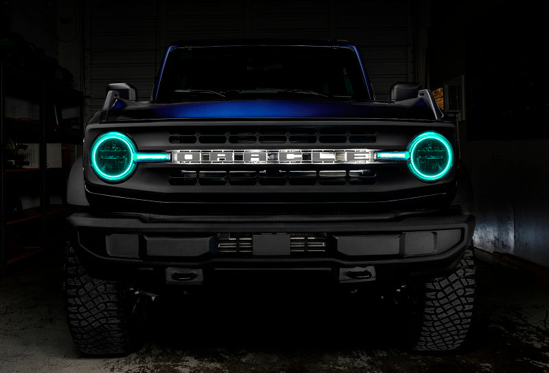 Oracle 21-22 Ford Bronco Headlight Halo Kit w/DRL Bar - Base Headlights ColorSHIFT -w/RF Controller - Black Ops Auto Works