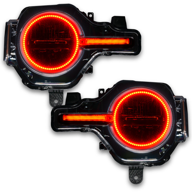 Oracle 21-22 Ford Bronco Headlight Halo Kit w/DRL Bar - Base Headlights ColorSHIFT -w/RF Controller - Black Ops Auto Works