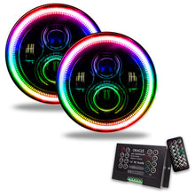 Load image into Gallery viewer, Oracle 7in High Powered LED Headlights - Black Bezel - ColorSHIFT 2.0 - Black Ops Auto Works