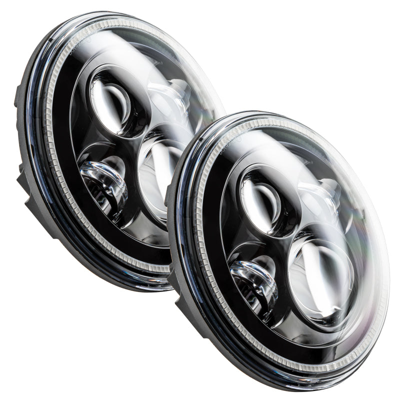 Oracle 7in High Powered LED Headlights - Black Bezel - ColorSHIFT - BC1 - Black Ops Auto Works