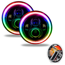 Load image into Gallery viewer, Oracle 7in High Powered LED Headlights - Black Bezel - ColorSHIFT - Black Ops Auto Works