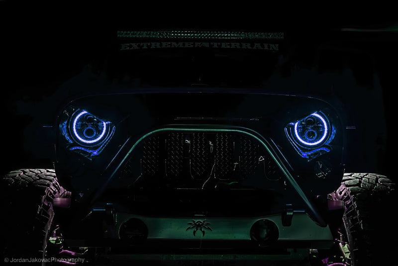 Oracle 7in High Powered LED Headlights - Black Bezel - ColorSHIFT No Controller-Headlights-ORACLE Lighting-810030390466-