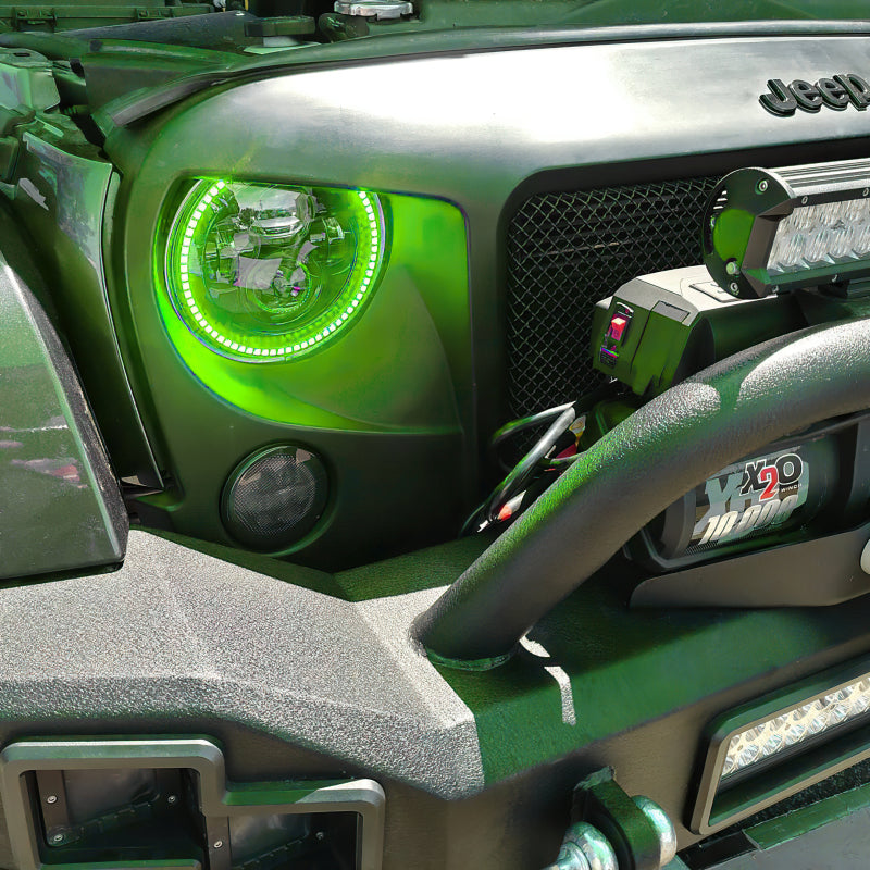 Oracle 7in High Powered LED Headlights - Black Bezel - ColorSHIFT No Controller-Headlights-ORACLE Lighting-810030390466-