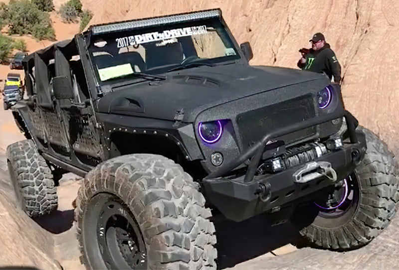 Oracle 7in High Powered LED Headlights - Black Bezel - ColorSHIFT No Controller-Headlights-ORACLE Lighting-810030390466-