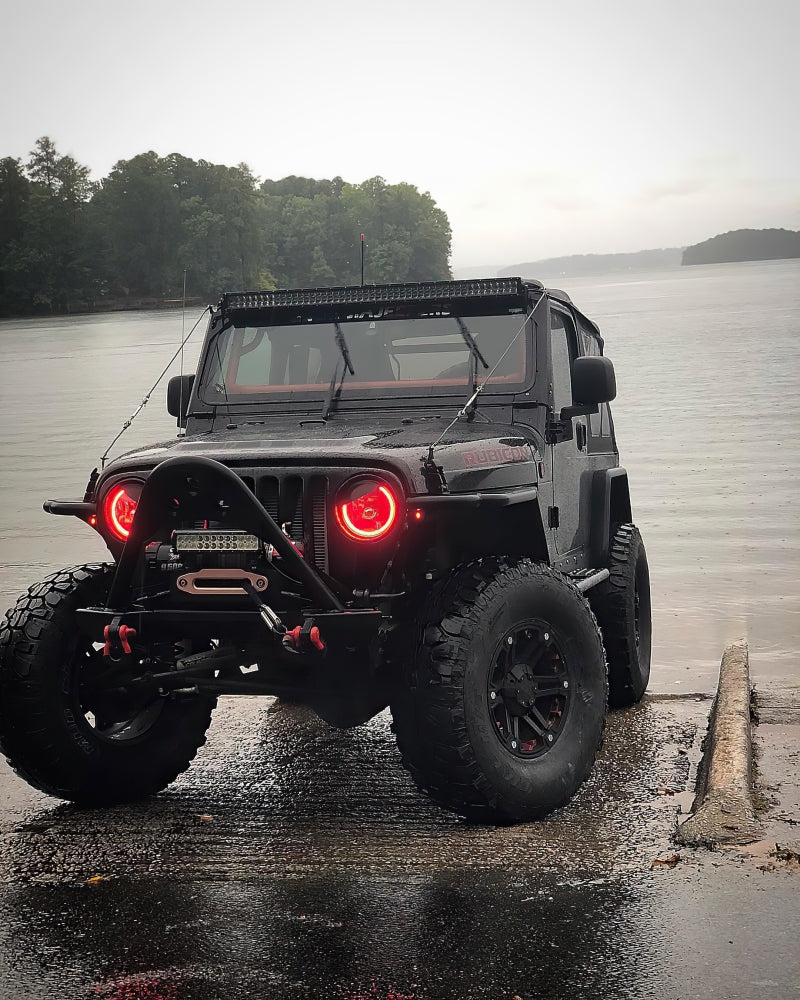 Oracle 7in High Powered LED Headlights - Black Bezel - ColorSHIFT No Controller-Headlights-ORACLE Lighting-810030390466-