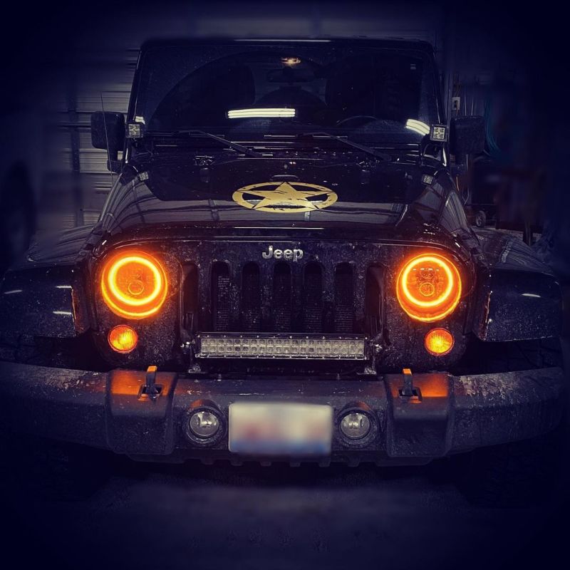 Oracle 7in High Powered LED Headlights - Black Bezel - ColorSHIFT No Controller-Headlights-ORACLE Lighting-810030390466-