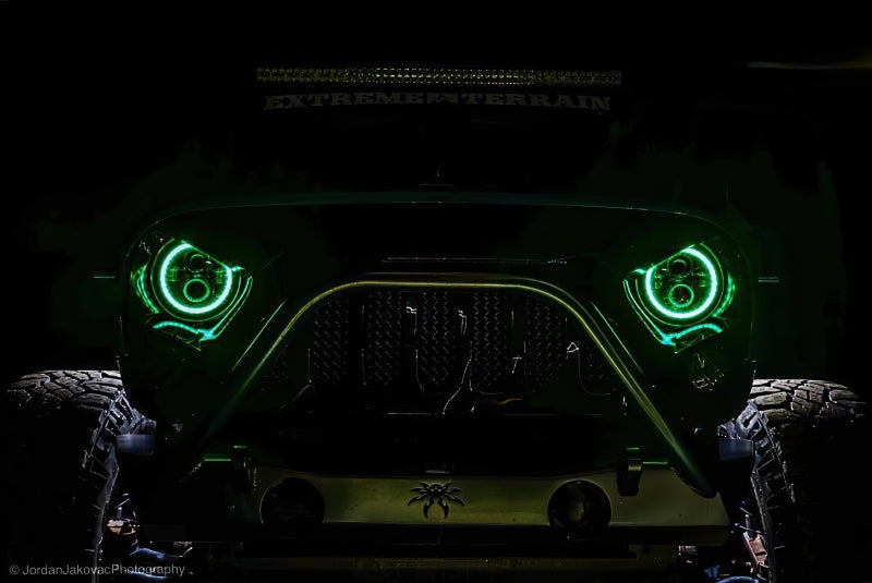 Oracle 7in High Powered LED Headlights - Black Bezel - ColorSHIFT No Controller-Headlights-ORACLE Lighting-810030390466-