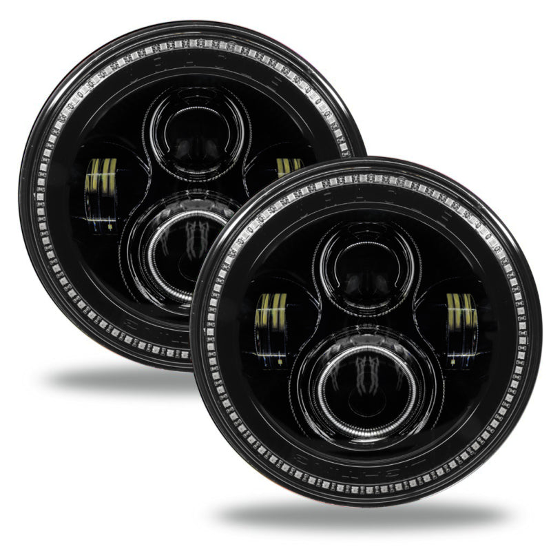 Oracle 7in High Powered LED Headlights - Black Bezel - Dynamic - Dynamic - Black Ops Auto Works
