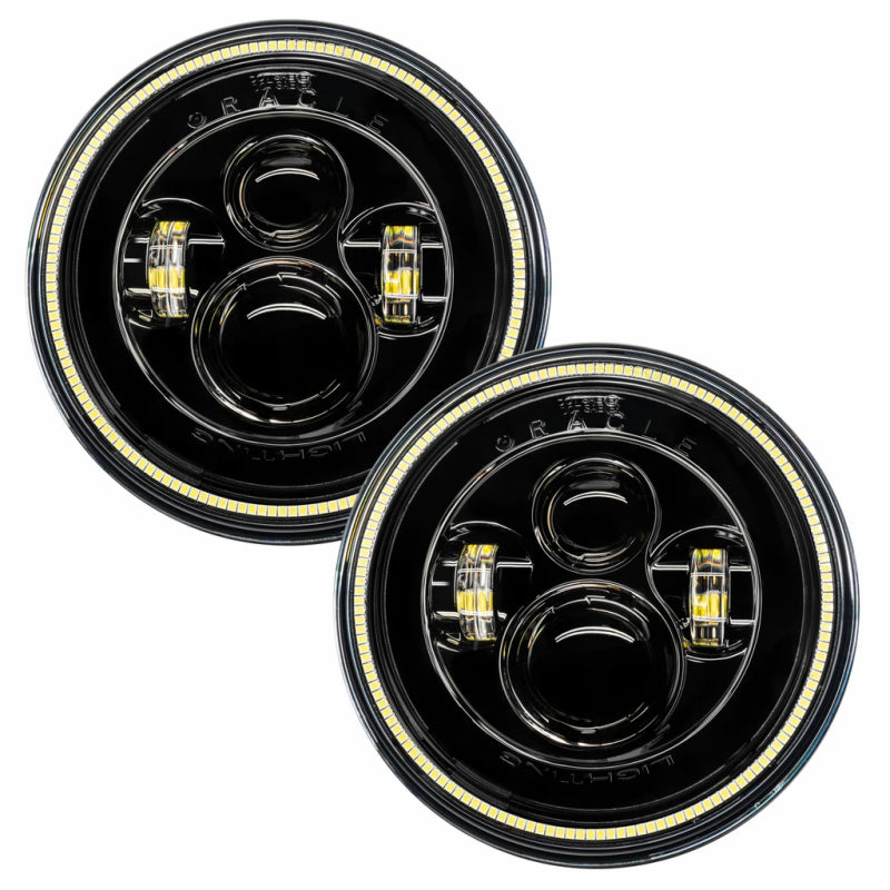 Oracle 7in High Powered LED Headlights - Black Bezel - White - Black Ops Auto Works