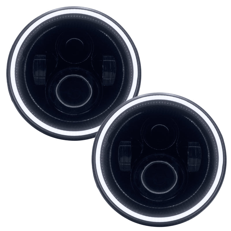 Oracle 7in High Powered LED Headlights - Black Bezel - White - Black Ops Auto Works