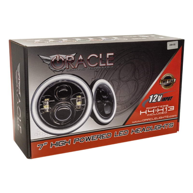 Oracle 7in High Powered LED Headlights - NO HALO - Black Bezel - Black Ops Auto Works