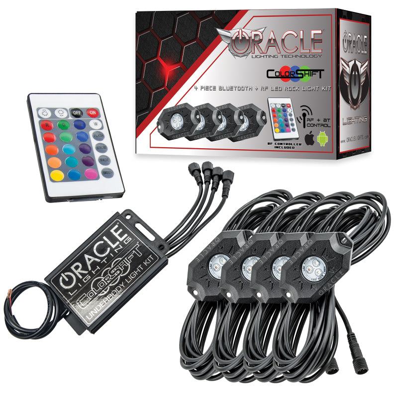 Oracle Bluetooth + RF Underbody Rock Light Kit - 4 PCS - ColorSHIFT - Black Ops Auto Works